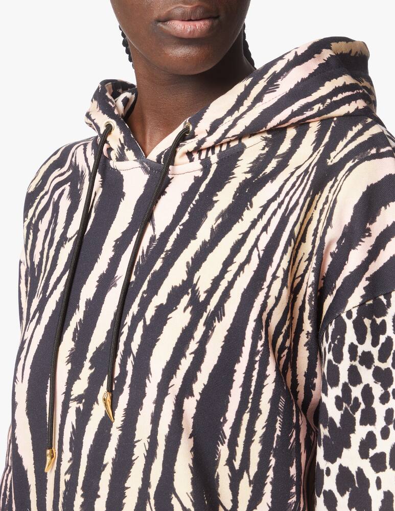 rinascente Roberto Cavalli Animal print hoodie - black