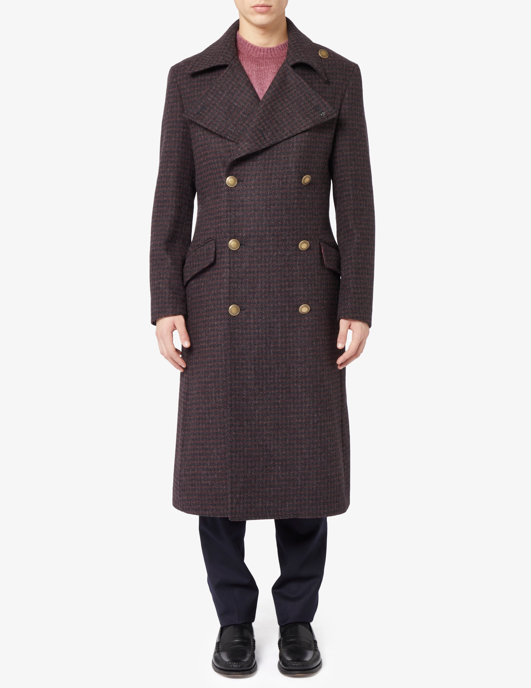 Shop Bottega Martinese Long double breasted coat on Rinascente Shop Bottega Martinese Long double breasted coat on Rinascente