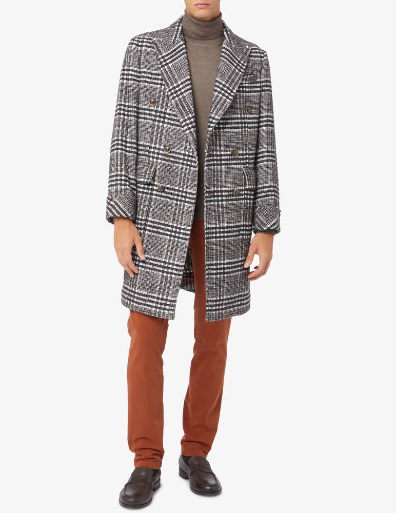 rinascente Bottega Martinese Check short double breasted coat