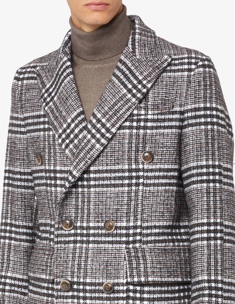 rinascente Bottega Martinese Check short double breasted coat