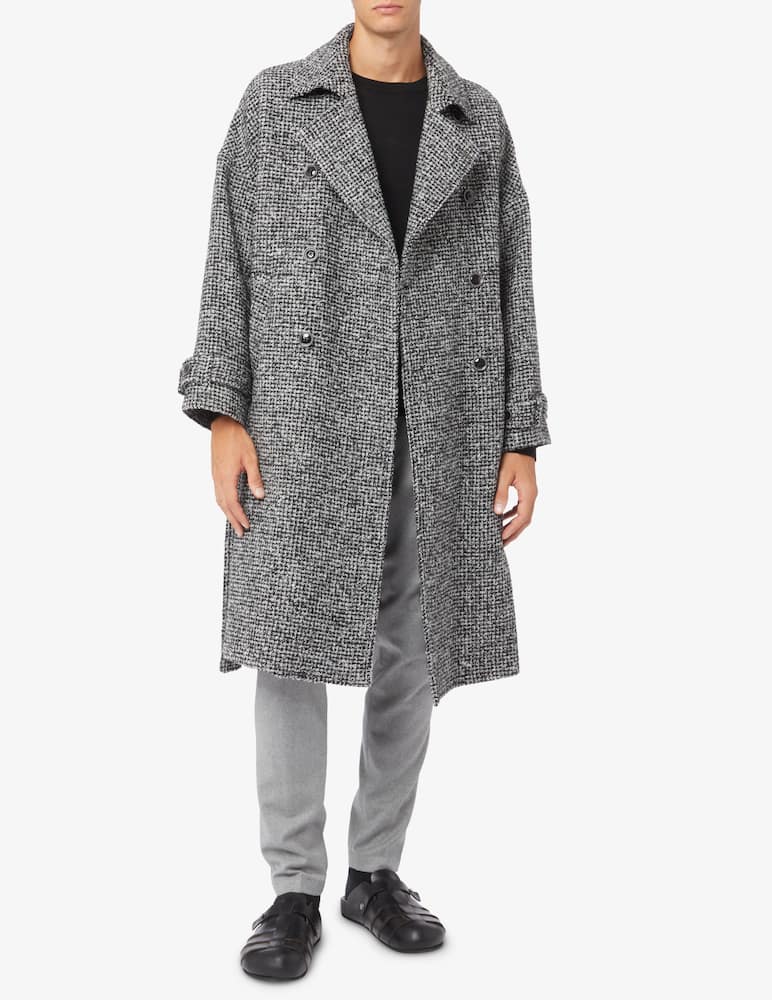 rinascente Bottega Martinese Cappotto doppiopetto sale pepe