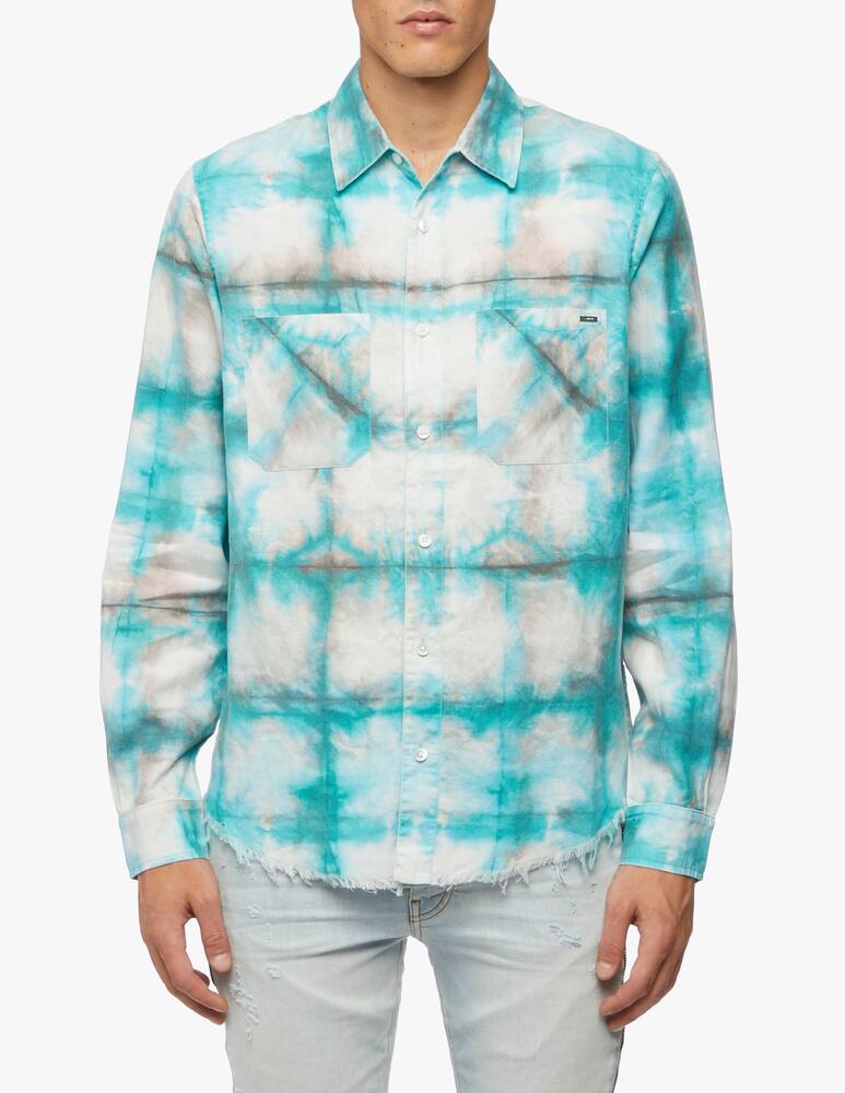 rinascente Amiri Watercolor plaid shirt