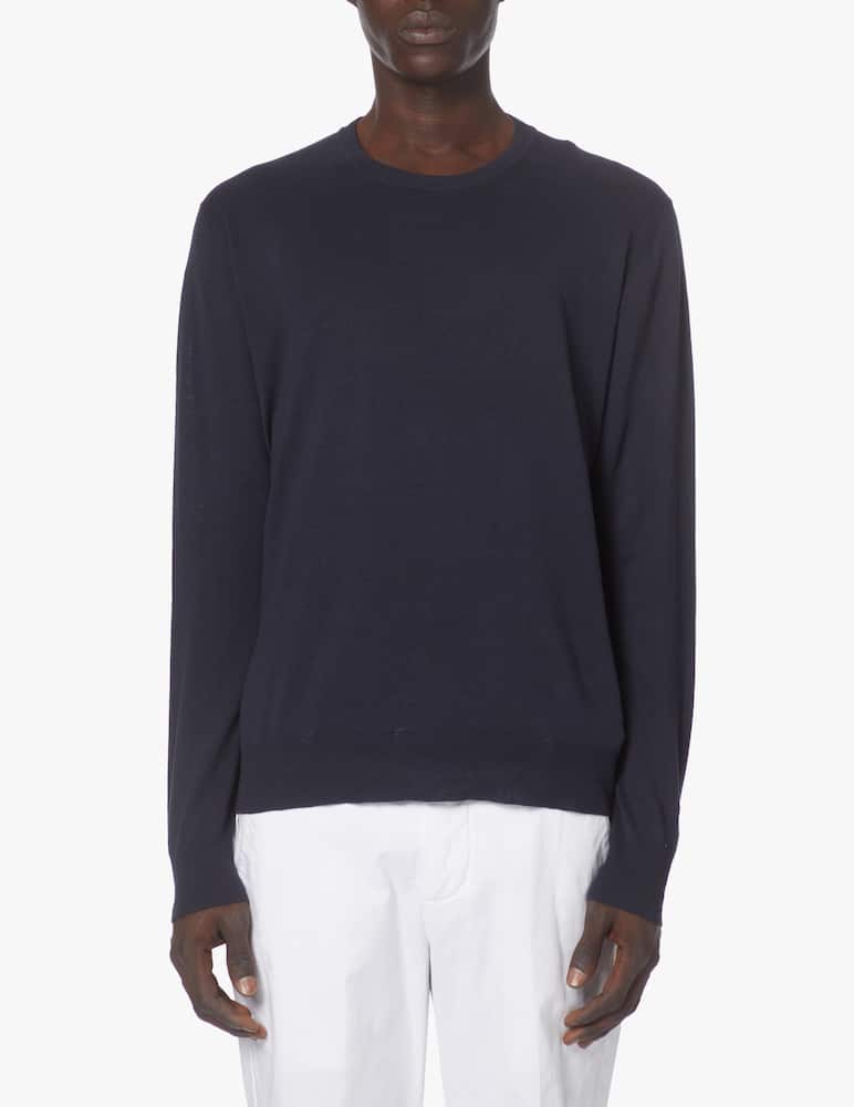 Altea Linen long sleeve sweater - blue - picture 1 Altea Linen long sleeve sweater - blue - picture 1