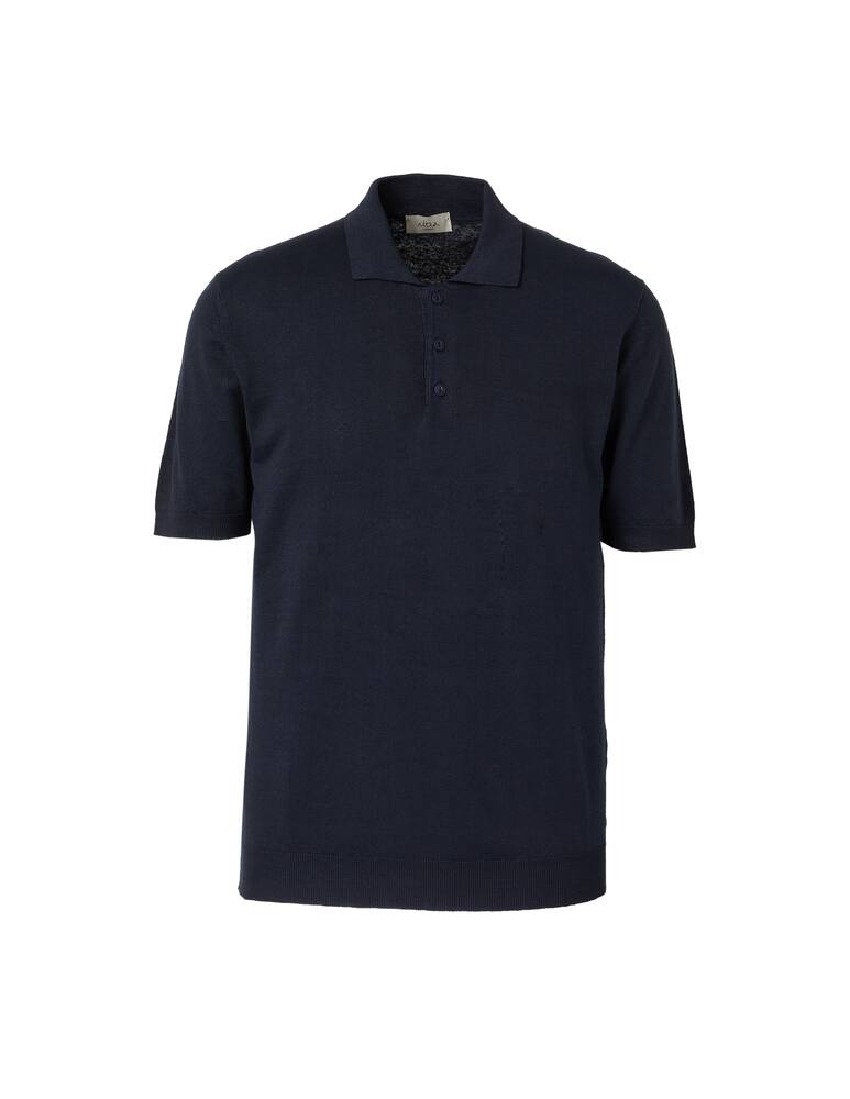 rinascente Altea Polo manica corta maglia lino cotone - blu