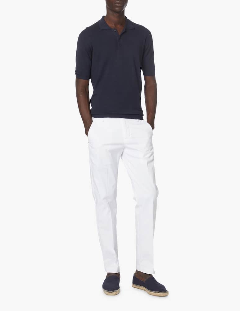 rinascente Altea Polo manica corta maglia lino cotone - blu