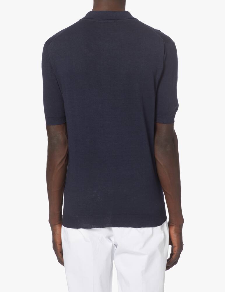 rinascente Altea Polo manica corta maglia lino cotone - blu