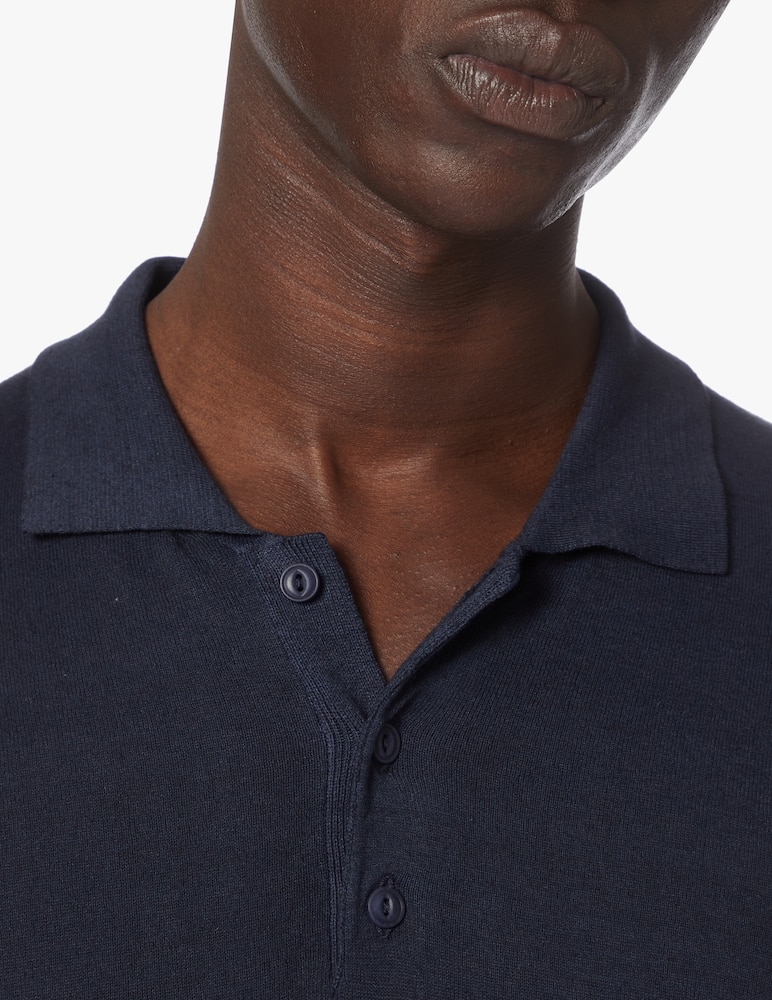 rinascente Altea Polo manica corta maglia lino cotone - blu