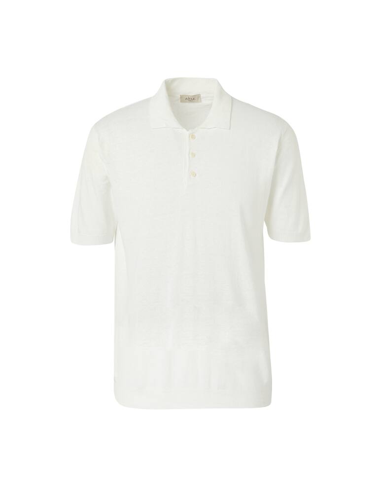 rinascente Altea Polo manica corta maglia lino cotone - bianco