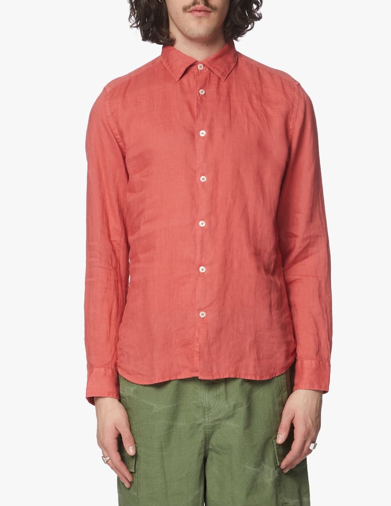 Altea Linen long sleeve shirt - red - picture 1 Altea Linen long sleeve shirt - red - picture 1