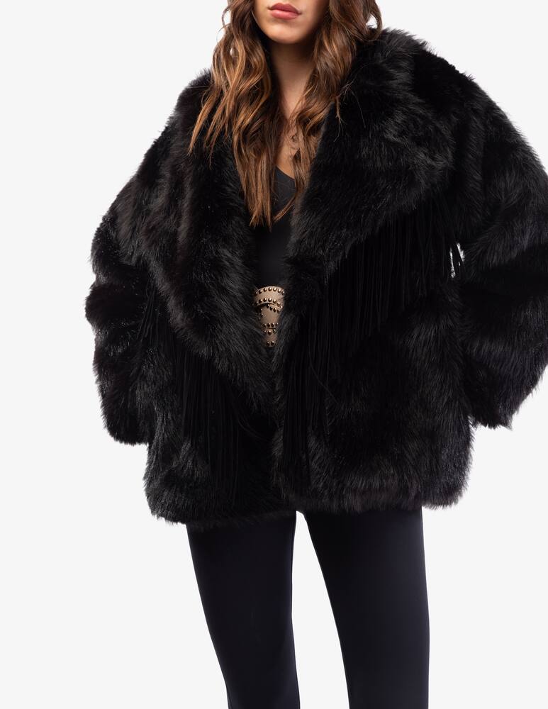 rinascente Le Volière Faux fur jacket with fringe
