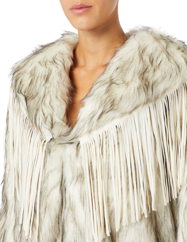 rinascente Le Volière Giacca in ecopelliccia con frange