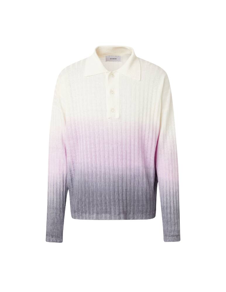 rinascente Bonsai Polo knit long sleeve tie dye - violet