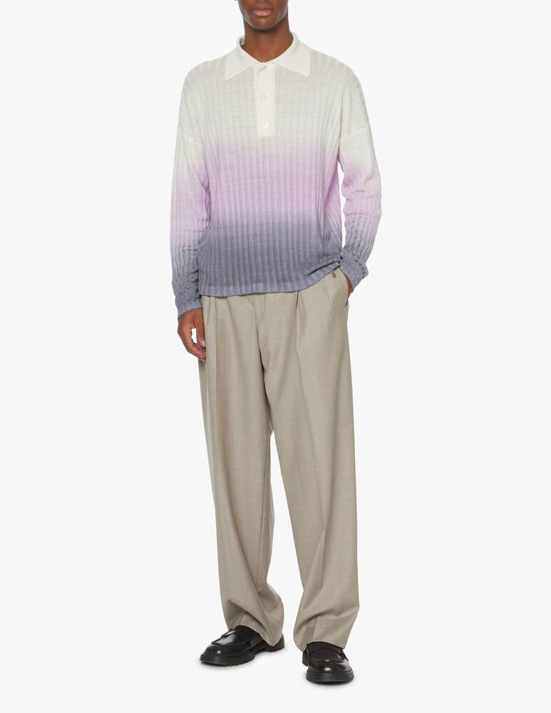 rinascente Bonsai Polo knit long sleeve tie dye - violet