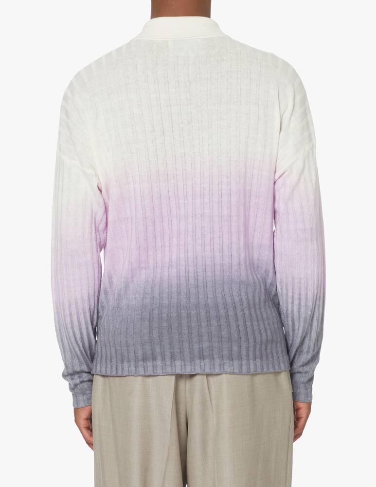 rinascente Bonsai Polo knit long sleeve tie dye - violet