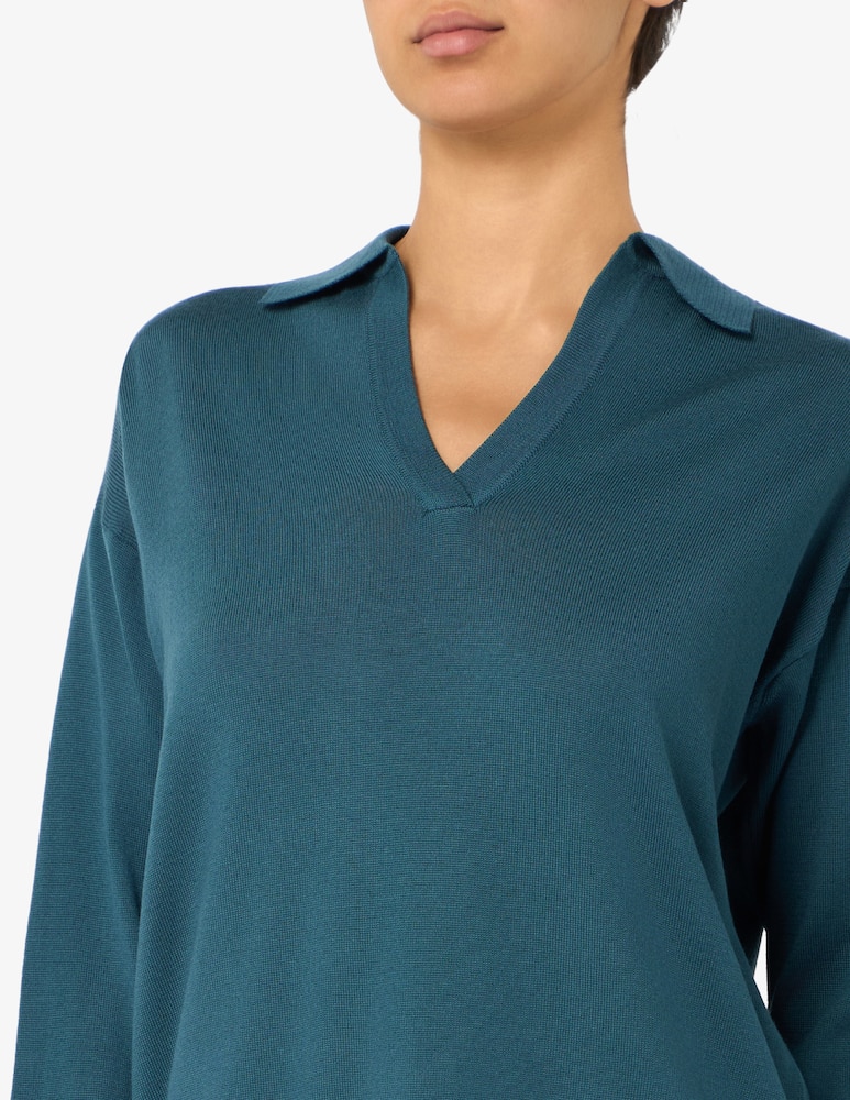 rinascente Rinascente Collection Maglione polo in merino a maniche lunghe