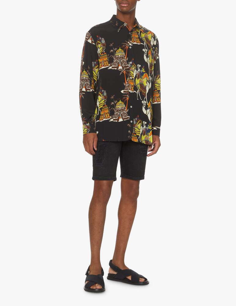 rinascente Waxman Brothers Viscose over shirt - black