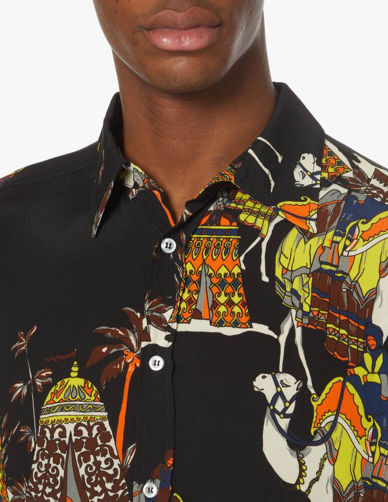 rinascente Waxman Brothers Viscose over shirt - black