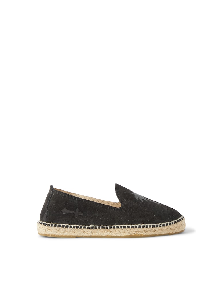Manebì Scarpe espadrillas in suede ricamo palma - nero - immagine 1