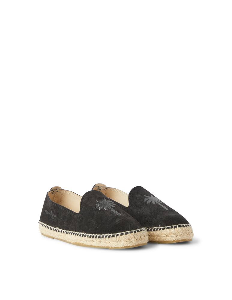 rinascente Manebì Espadrillas suede palm embroidery shoes - black