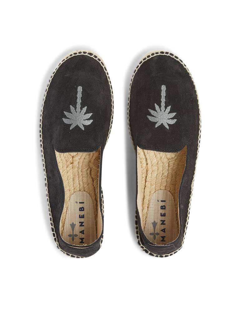 rinascente Manebì Espadrillas suede palm embroidery shoes - black