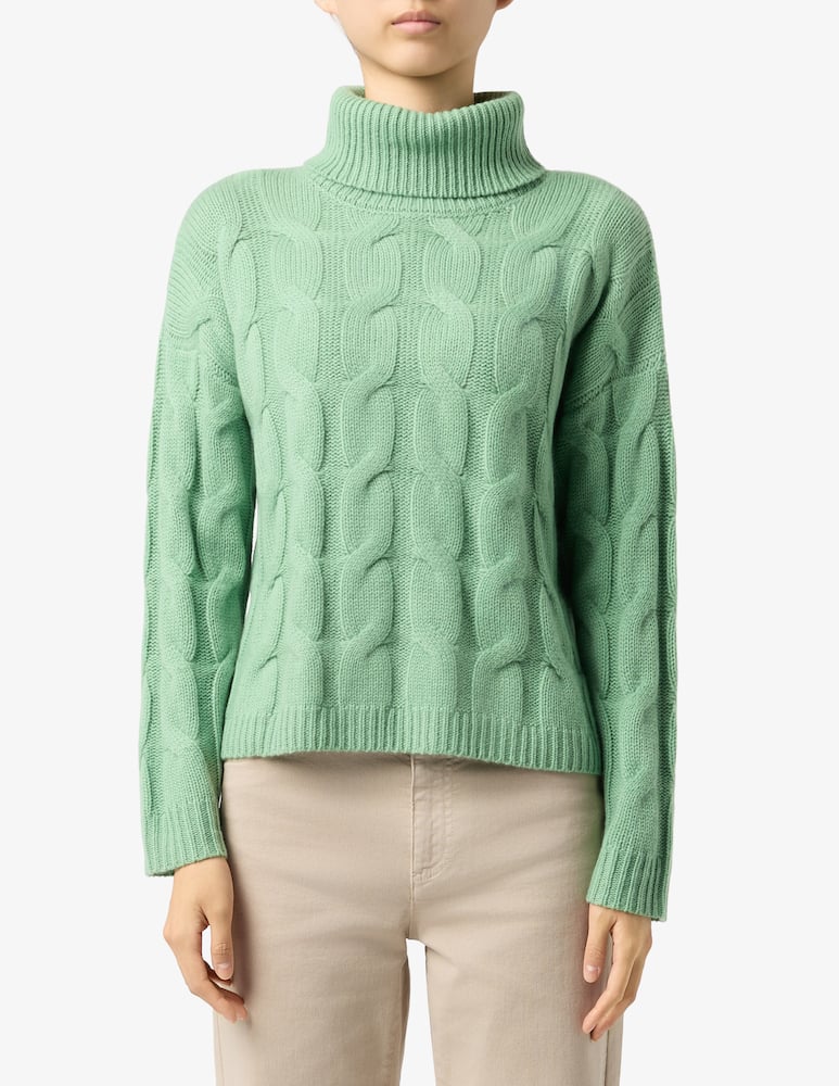 Pure Cashmere Maglione collo alto crop a trecce - immagine 1 Pure Cashmere Maglione collo alto crop a trecce - immagine 1