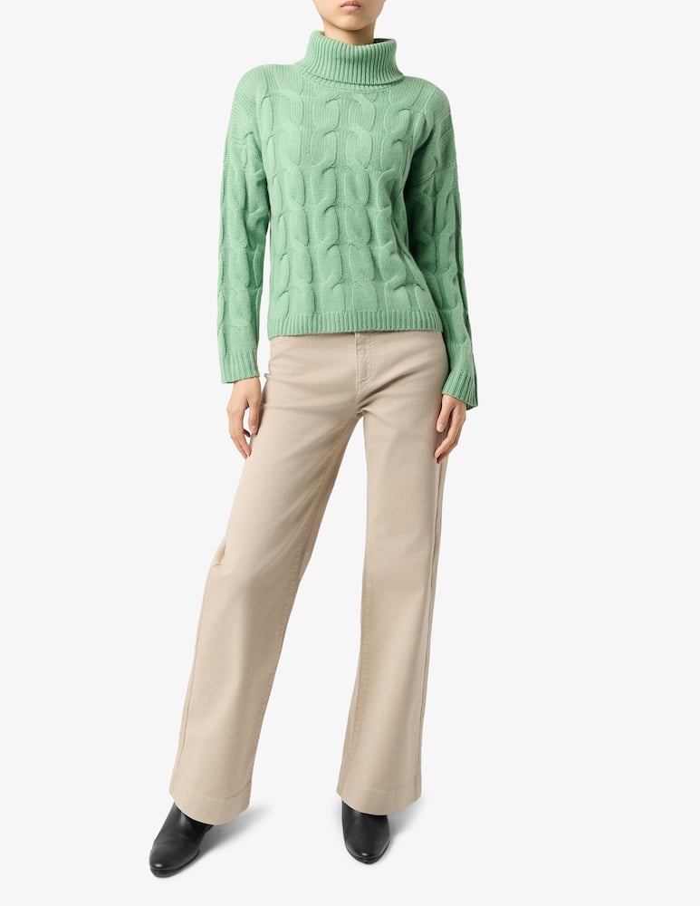 Pure Cashmere Maglione collo alto crop a trecce - immagine 2 Pure Cashmere Maglione collo alto crop a trecce - immagine 2