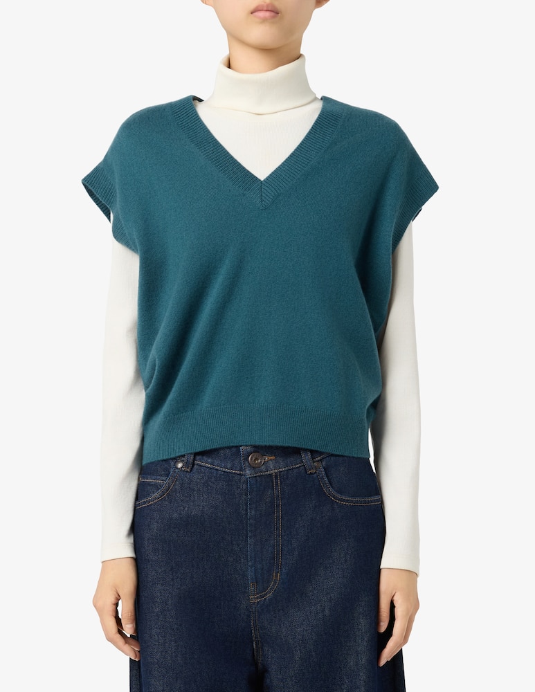 Pure Cashmere V neck gilet - picture 1 Pure Cashmere V neck gilet - picture 1