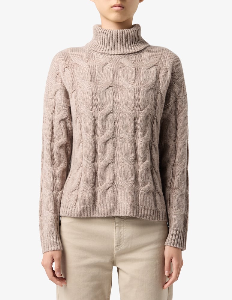 Pure Cashmere Maglione collo alto crop a trecce - immagine 1 Pure Cashmere Maglione collo alto crop a trecce - immagine 1