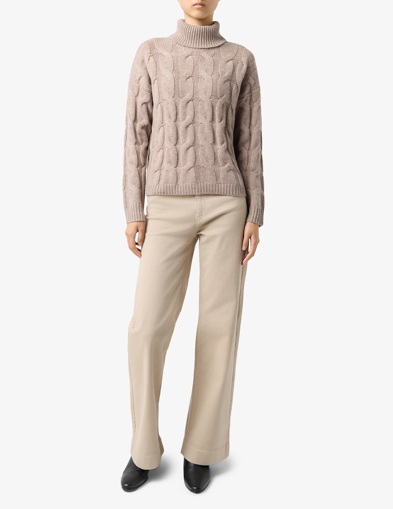 Pure Cashmere Maglione collo alto crop a trecce - immagine 2 Pure Cashmere Maglione collo alto crop a trecce - immagine 2