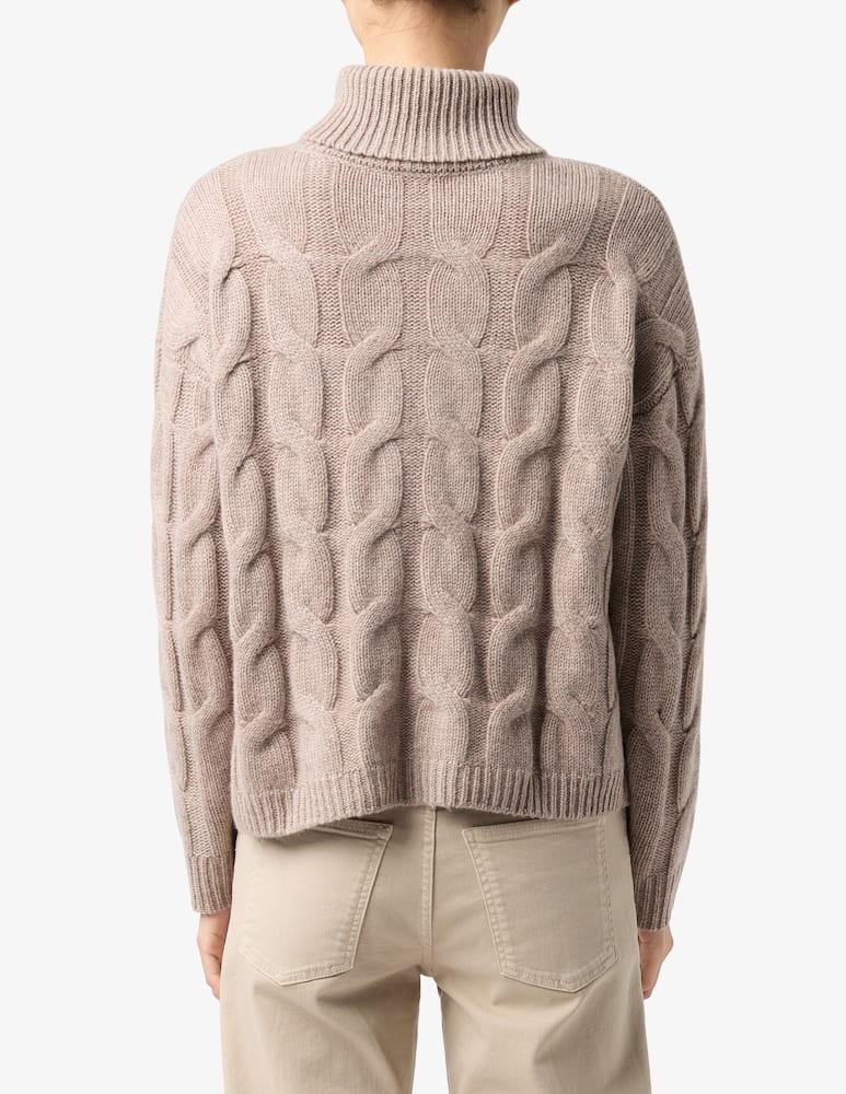 Pure Cashmere Maglione collo alto crop a trecce - immagine 3 Pure Cashmere Maglione collo alto crop a trecce - immagine 3