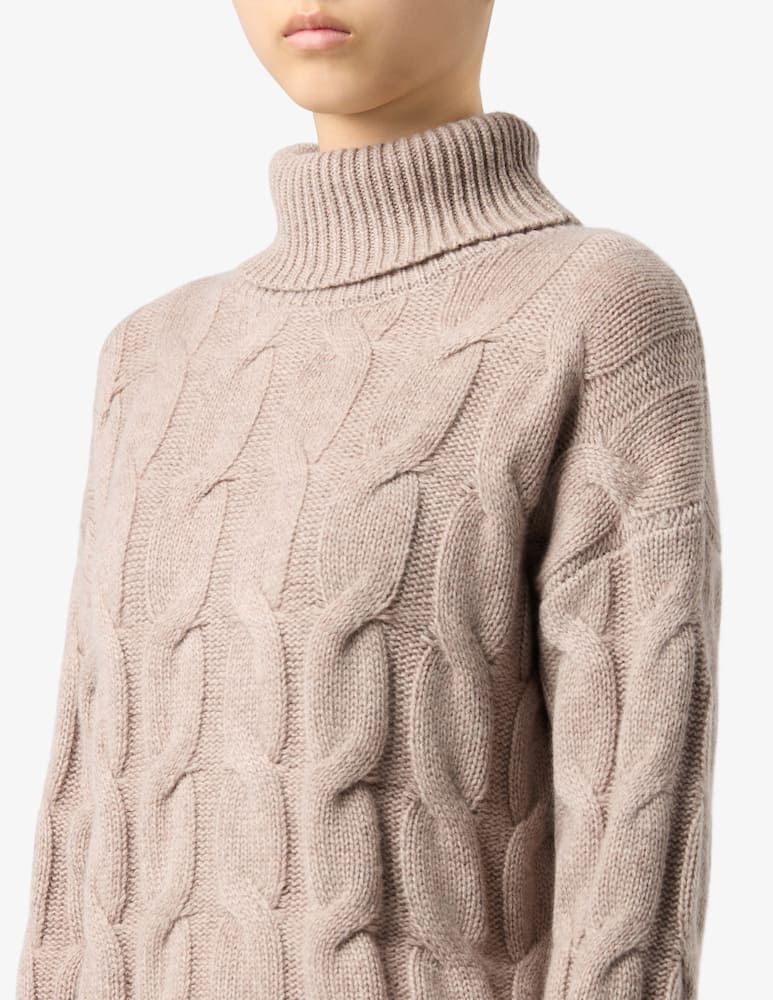 Pure Cashmere Maglione collo alto crop a trecce - immagine 4 Pure Cashmere Maglione collo alto crop a trecce - immagine 4