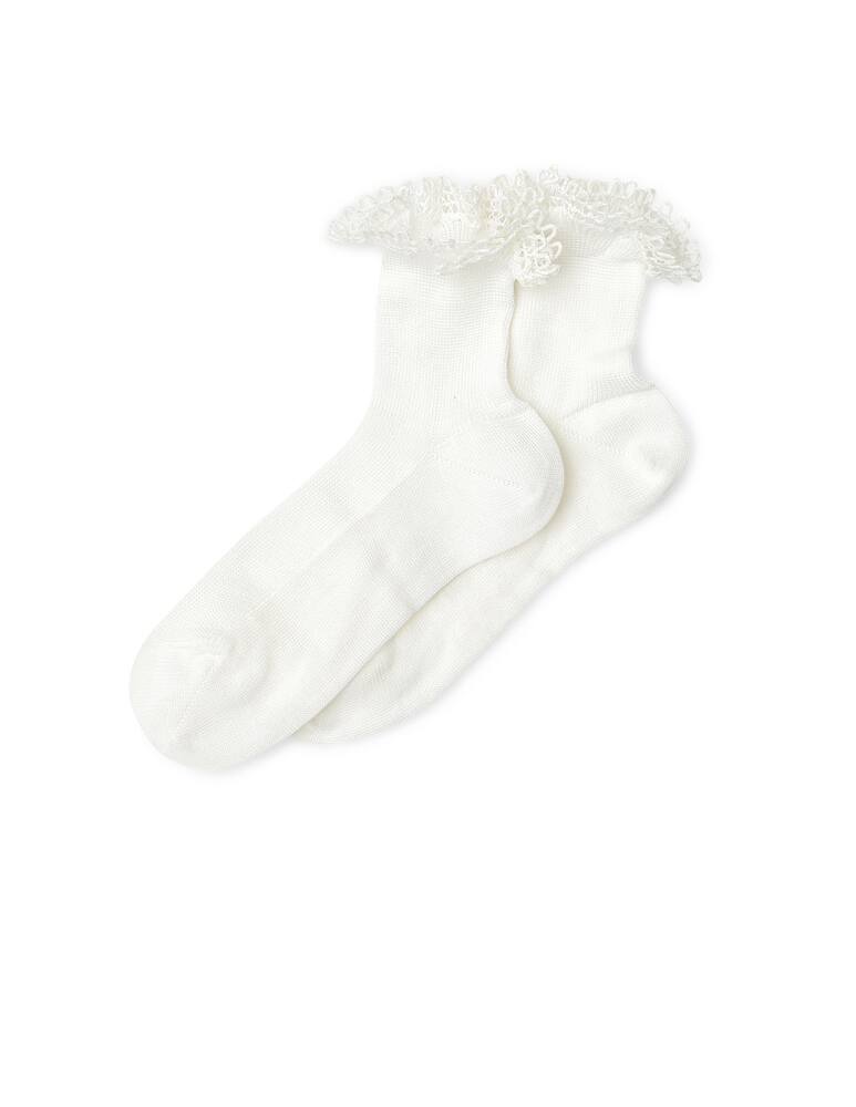 rinascente Story Loris Calza corta con merletto ricamato a mano - bianco