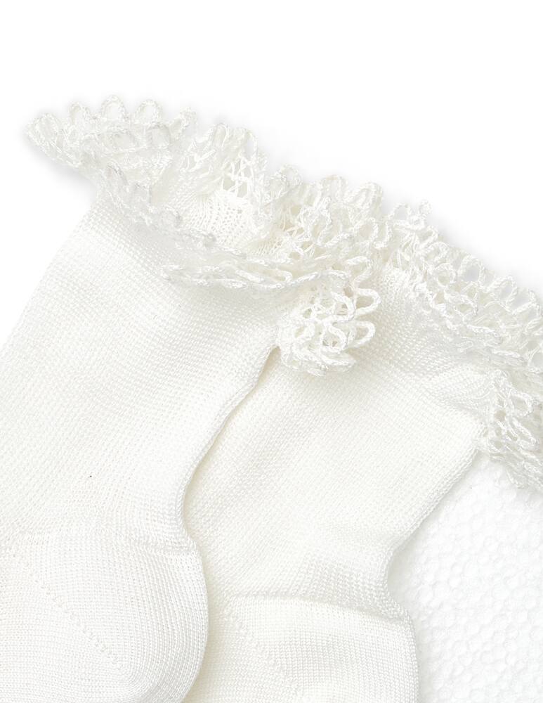 rinascente Story Loris Calza corta con merletto ricamato a mano - bianco