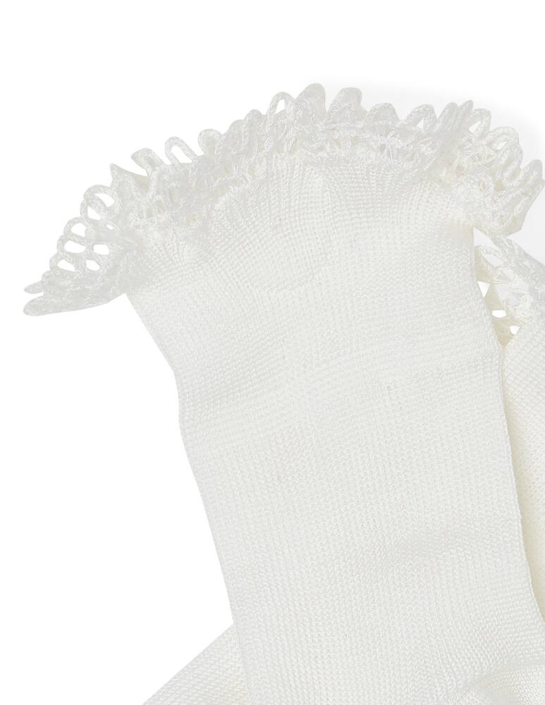 rinascente Story Loris Calza corta con merletto ricamato a mano - bianco