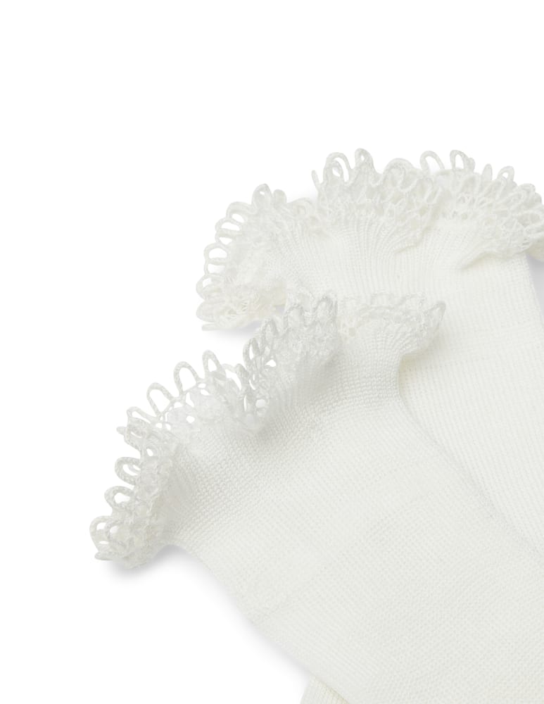 rinascente Story Loris Calza corta con merletto ricamato a mano - bianco