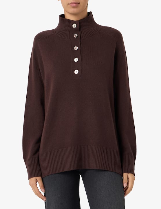 24.7 Studio - Maglione in cashmere con collo a lupetto e bottoni - €255,00