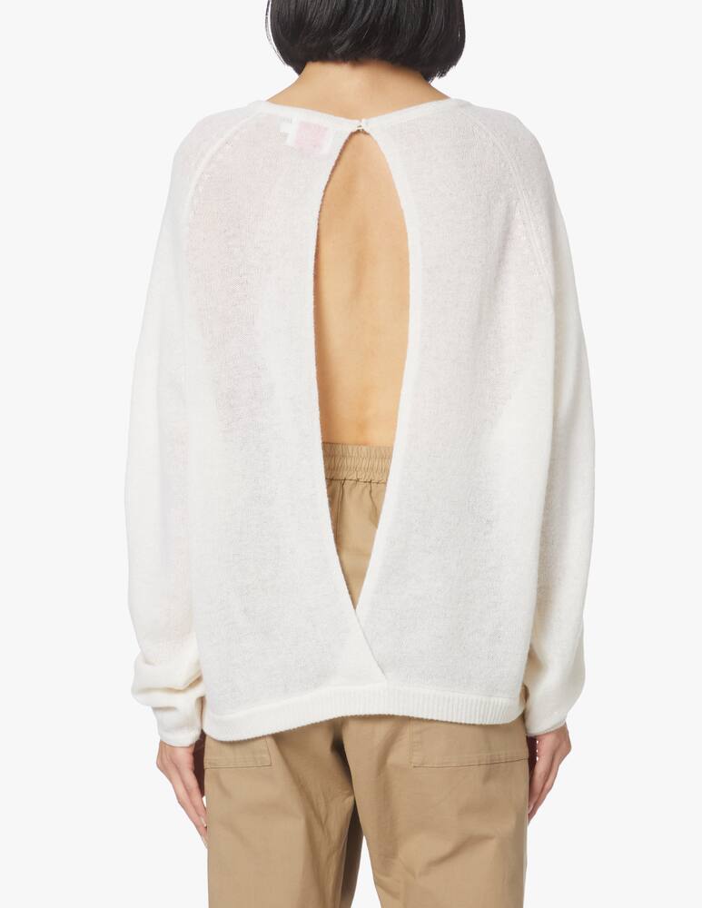 rinascente Brodie Cashmere Open back cashmere jumper - white