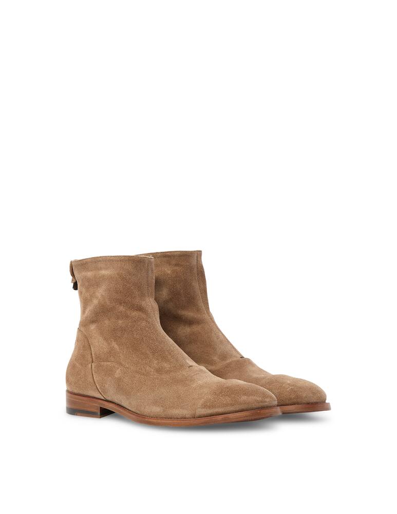 rinascente Alberto Fasciani Back zip suede boot - beige