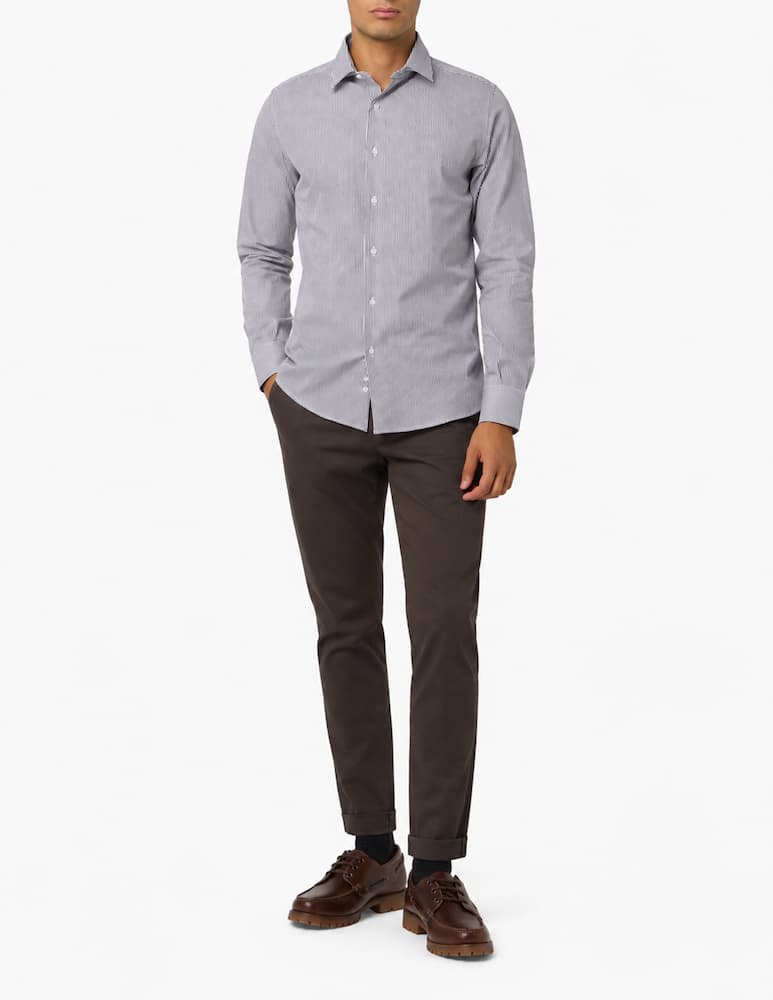 Sartoria Italiana Camicia a righe in popeline di cotone modern fit - immagine 2 Sartoria Italiana Camicia a righe in popeline di cotone modern fit - immagine 2