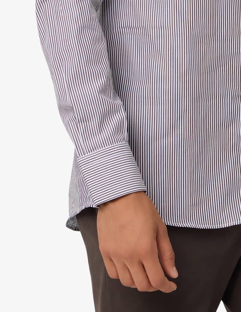 Sartoria Italiana Camicia a righe in popeline di cotone modern fit - immagine 4 Sartoria Italiana Camicia a righe in popeline di cotone modern fit - immagine 4