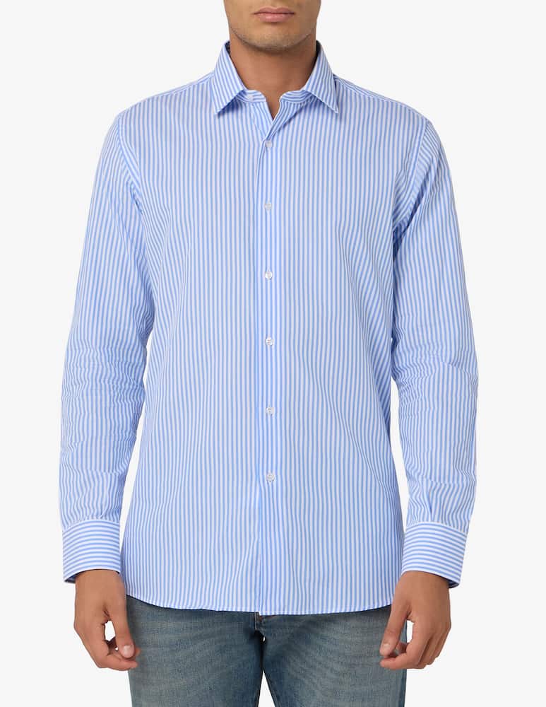 Sartoria Italiana Camicia rigata in popeline di cotone modern fit - immagine 1 Sartoria Italiana Camicia rigata in popeline di cotone modern fit - immagine 1