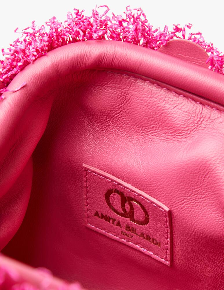 rinascente Anita Bilardi Btick B raffia shoulder bag - pink