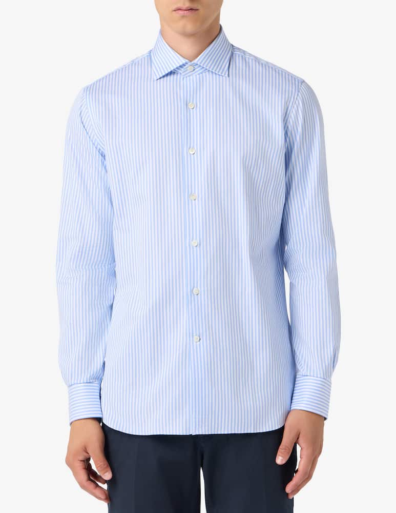 rinascente Alessandro Gherardi Camicia a righe in twill di cotone regular fit