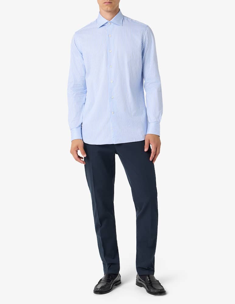 rinascente Alessandro Gherardi Camicia a righe in twill di cotone regular fit