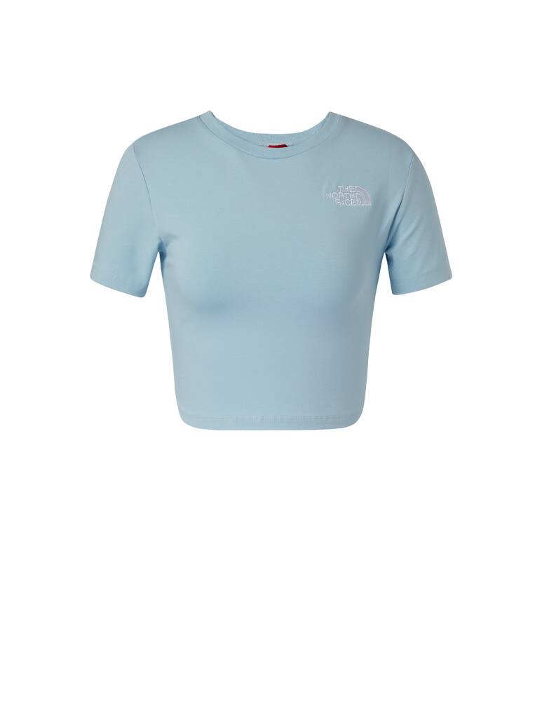 rinascente The North Face T-shirt crop con ricamo - azzurro