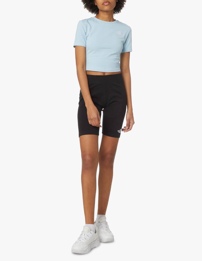 rinascente The North Face T-shirt crop con ricamo - azzurro