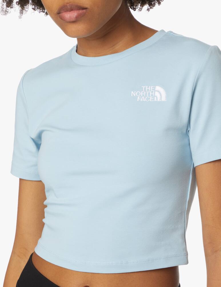 rinascente The North Face T-shirt crop con ricamo - azzurro