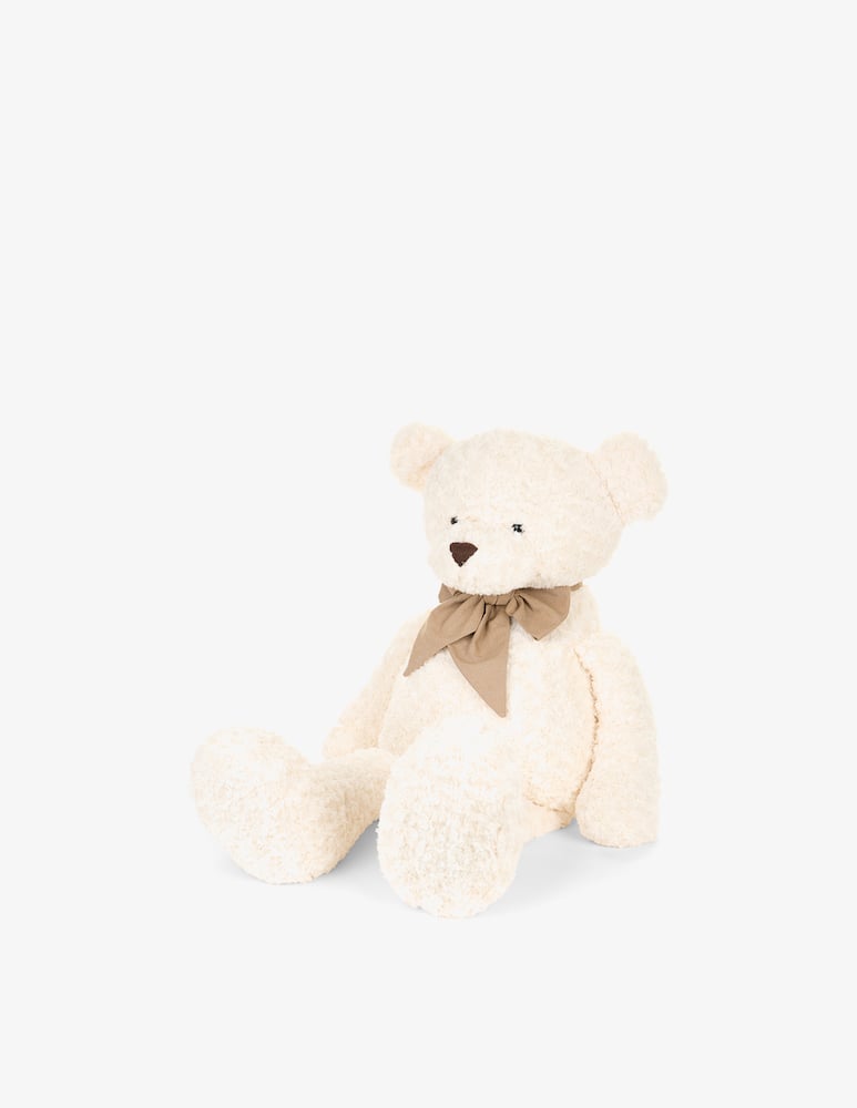 Nuvole di Stoffa Beige bow bear plush toy - picture 1 Nuvole di Stoffa Beige bow bear plush toy - picture 1