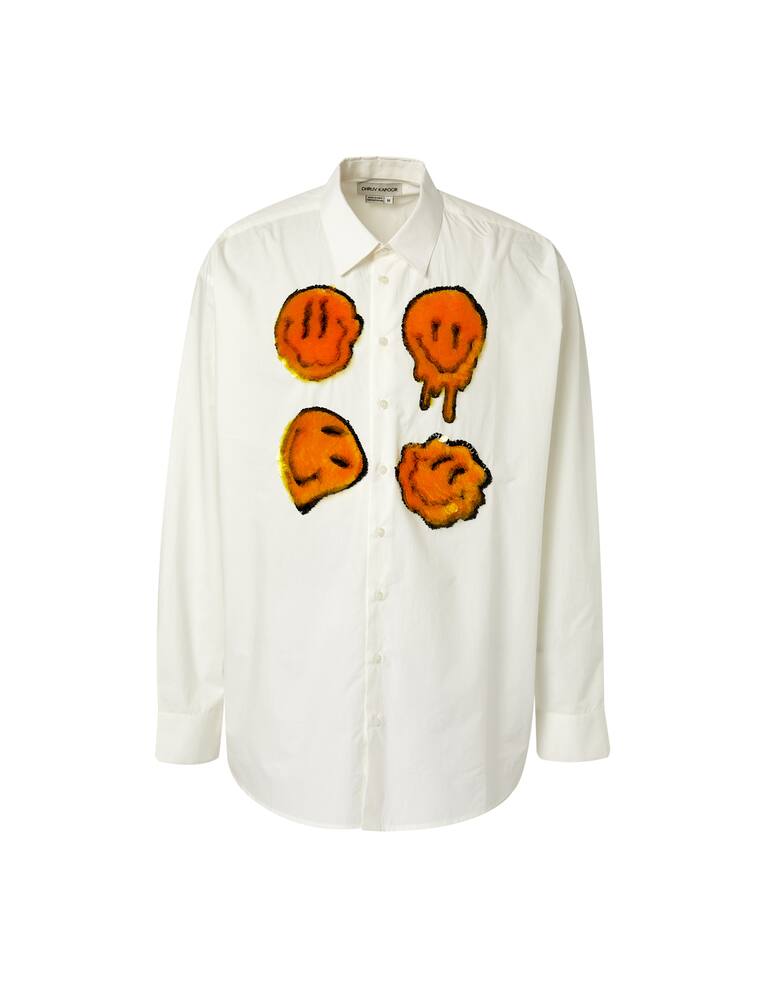 rinascente Dhruv Kapoor Embellished smiley shirt - white