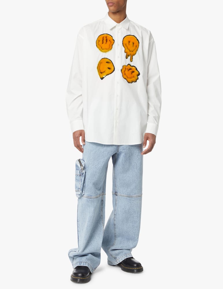 rinascente Dhruv Kapoor Embellished smiley shirt - white